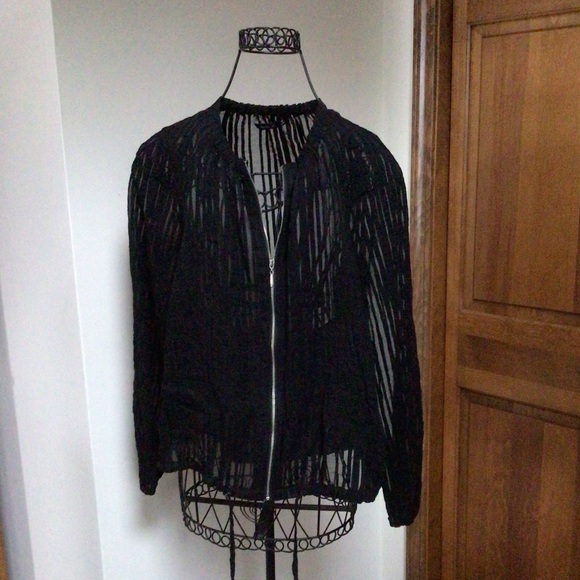 Zara Zip-up Bomber Jacket with drawstring. - Picture 6 of 7